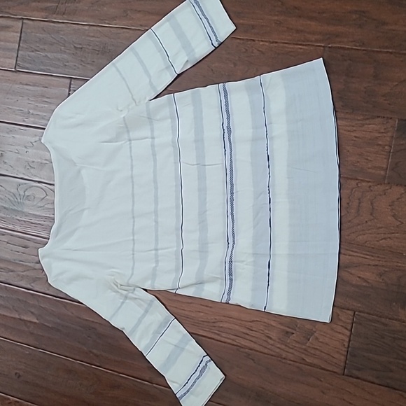 Soma White & Blue Striped Peruvian Pima Cotton Blouse size Medium - Picture 2 of 6